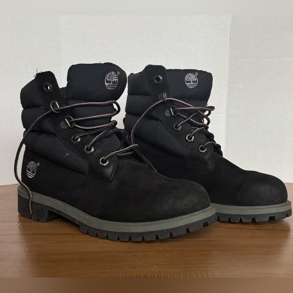 Timberland 650 Black Leather Hiking Boots Size 4.5Y Fits Women US Size 6
